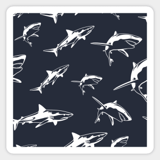 Shark Maritim nautical seamless pattern Sticker